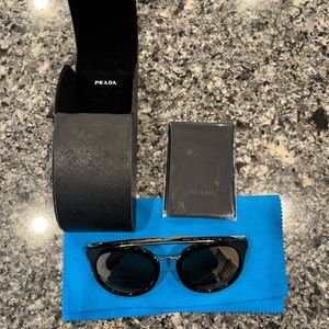 Authentic Prada SPR23S Silver Mirror Coated Sunglasses